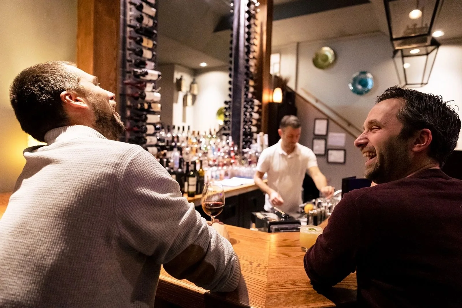 The intimate dining room at The Raven Bistro